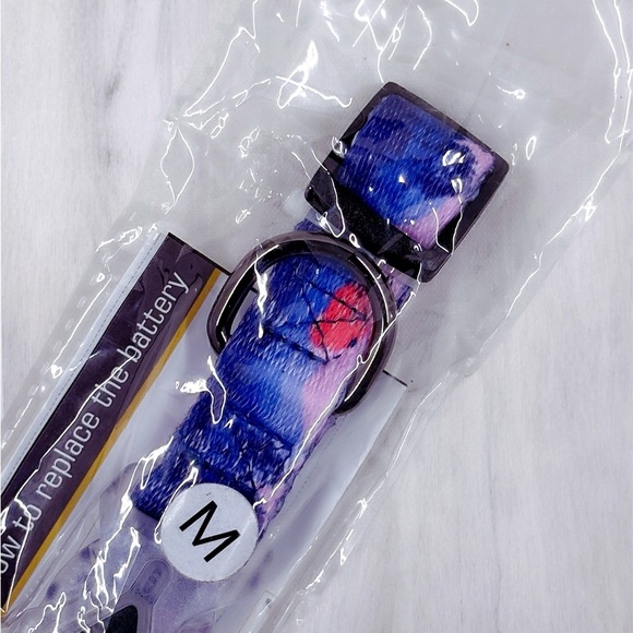 LED Dog Collar Night Safety Light Up Sunset Love Xtra Batteries Included Med NWT - Picture 11 of 16